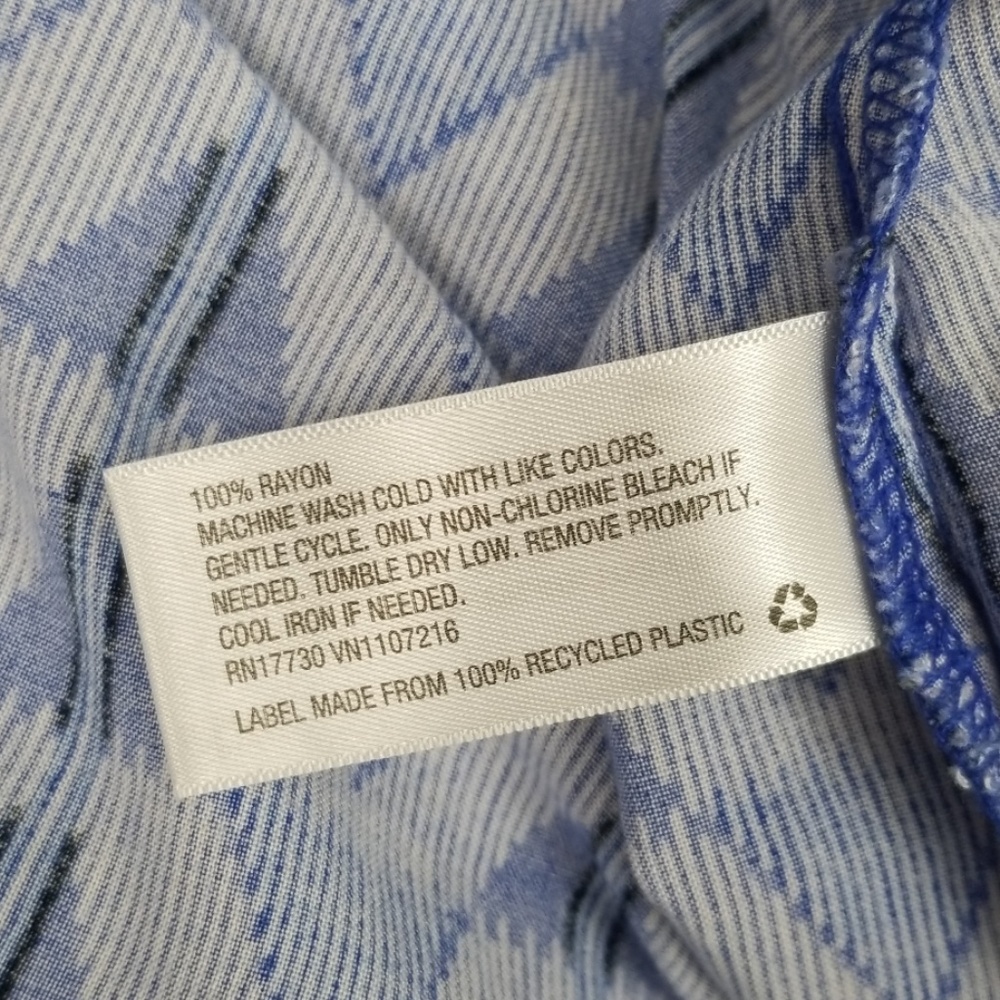 Merona | Blue Pattered Hi Lo Sleeveless Dress - Picture 3 of 3